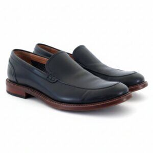 Aston Grey Salkin Men’s Dress Shoes Size 10 Black Leather Slip On EUC